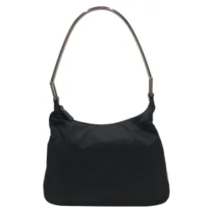 PRADA Shoulder Bag Nylon, Leather Black black Hobo Shoulder Bag Test Embossing Women Used