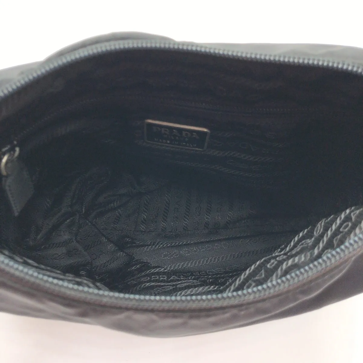 PRADA Shoulder Bag Nylon, Leather Black black Hobo Shoulder Bag Test Embossing Women Used