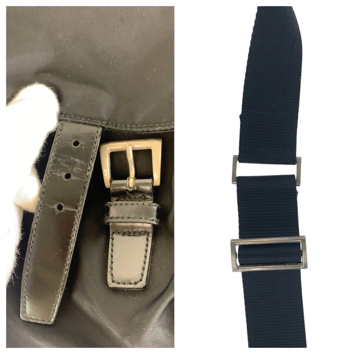 PRADA Shoulder Bag Nylon, Leather black Shoulder Bag pochette Test Triangle With logo Women Used