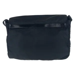 PRADA Shoulder Bag Nylon, Leather black Shoulder Bag pochette Test Triangle With logo Women Used
