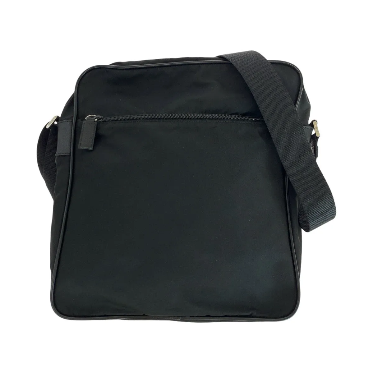 PRADA Shoulder Bag Nylon, Leather BlackSilverMetal Shoulder Bag Pochette Unisex Test Triangle With logo Women Used