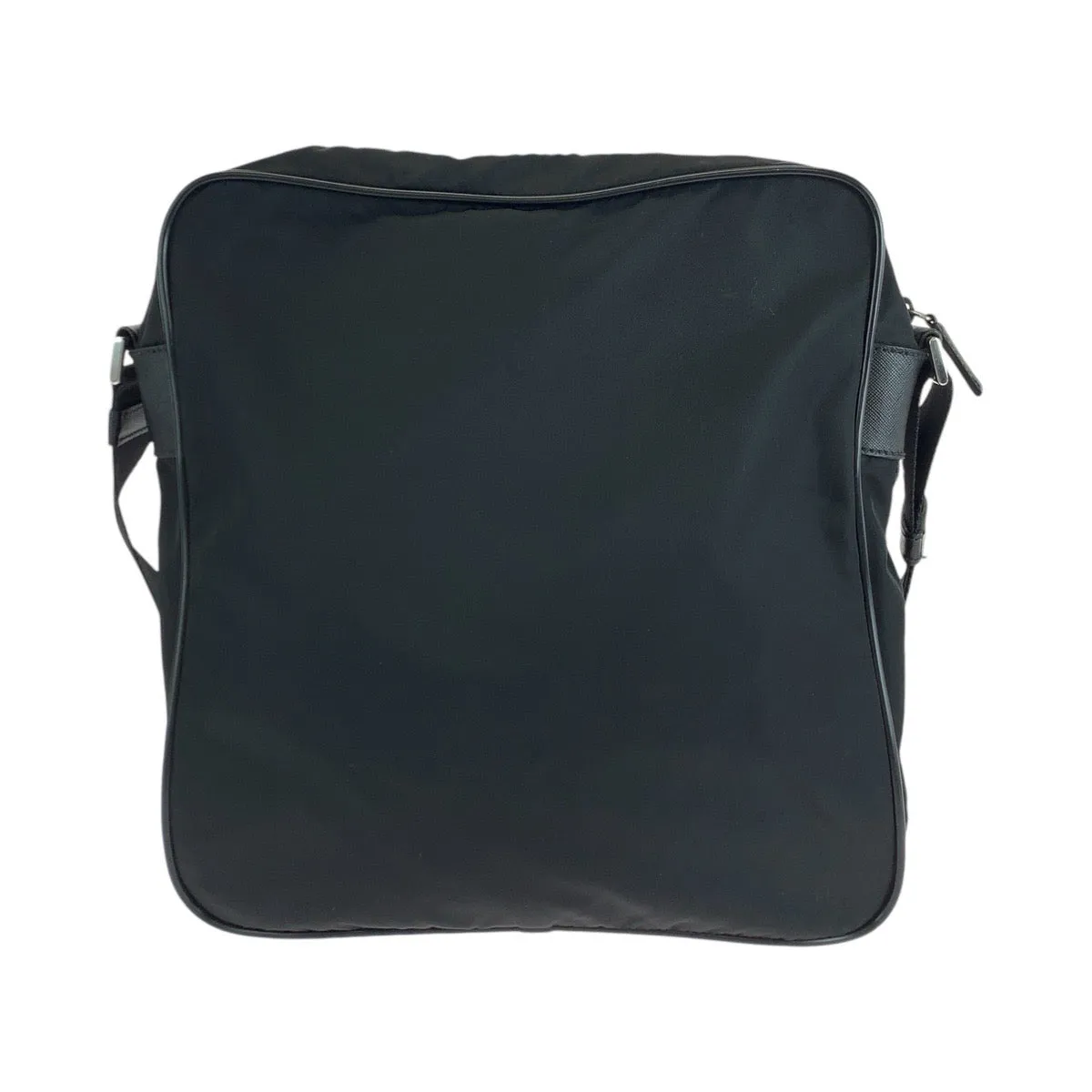 PRADA Shoulder Bag Nylon, Leather BlackSilverMetal Shoulder Bag Pochette Unisex Test Triangle With logo Women Used