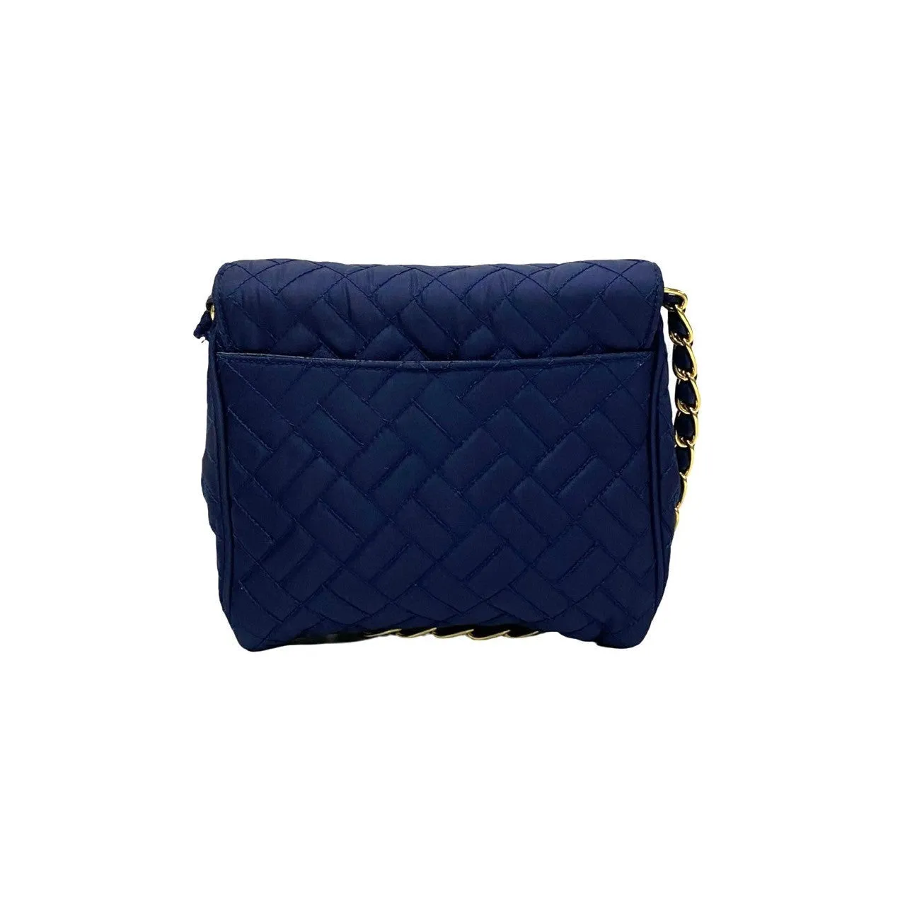 PRADA Shoulder Bag Nylon Navy PRADA logo Metal Women Used