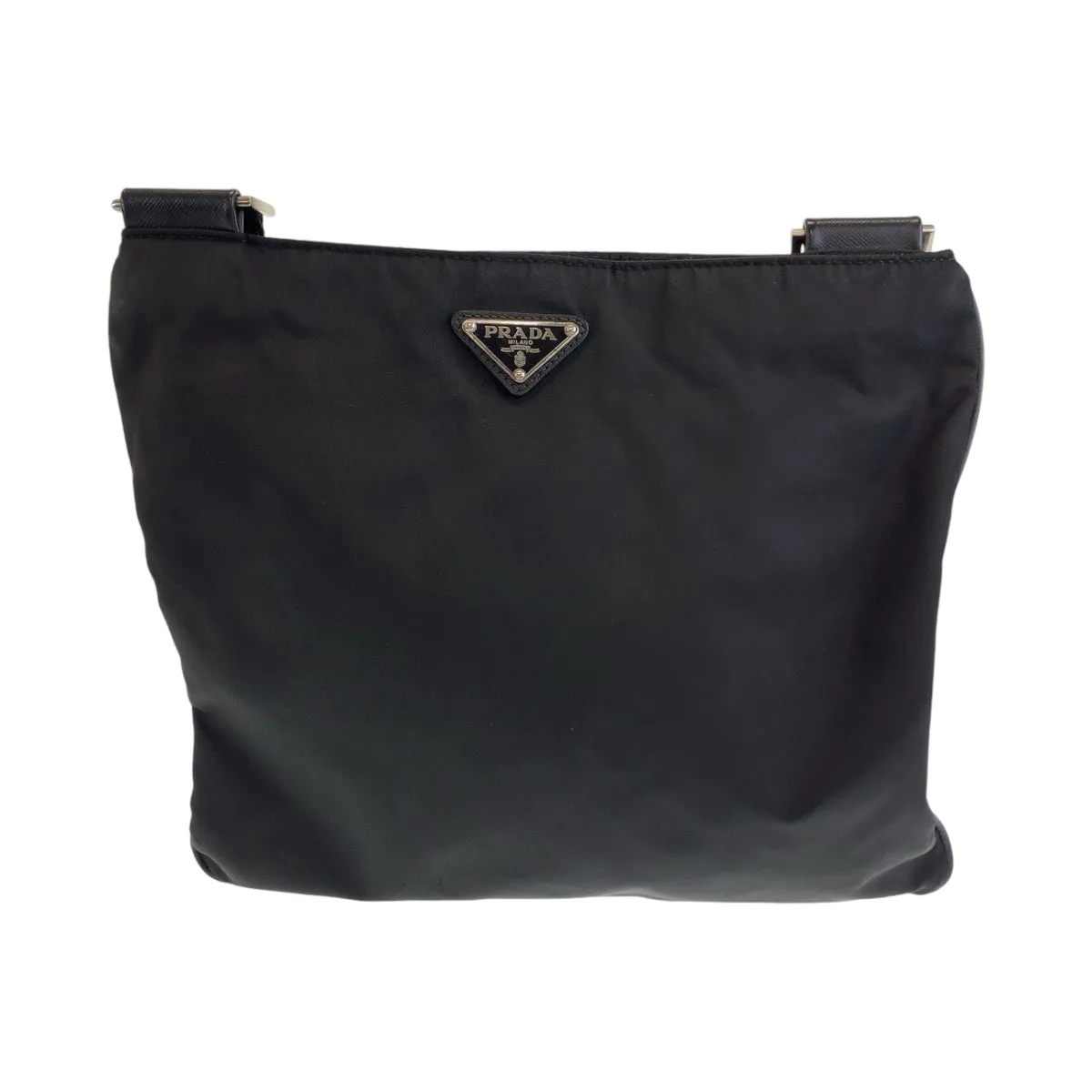 PRADA Shoulder Bag VA0340 Nylon Black SilverMetal Shoulder Bag Messenger bag Test Triangle With logo mens Used