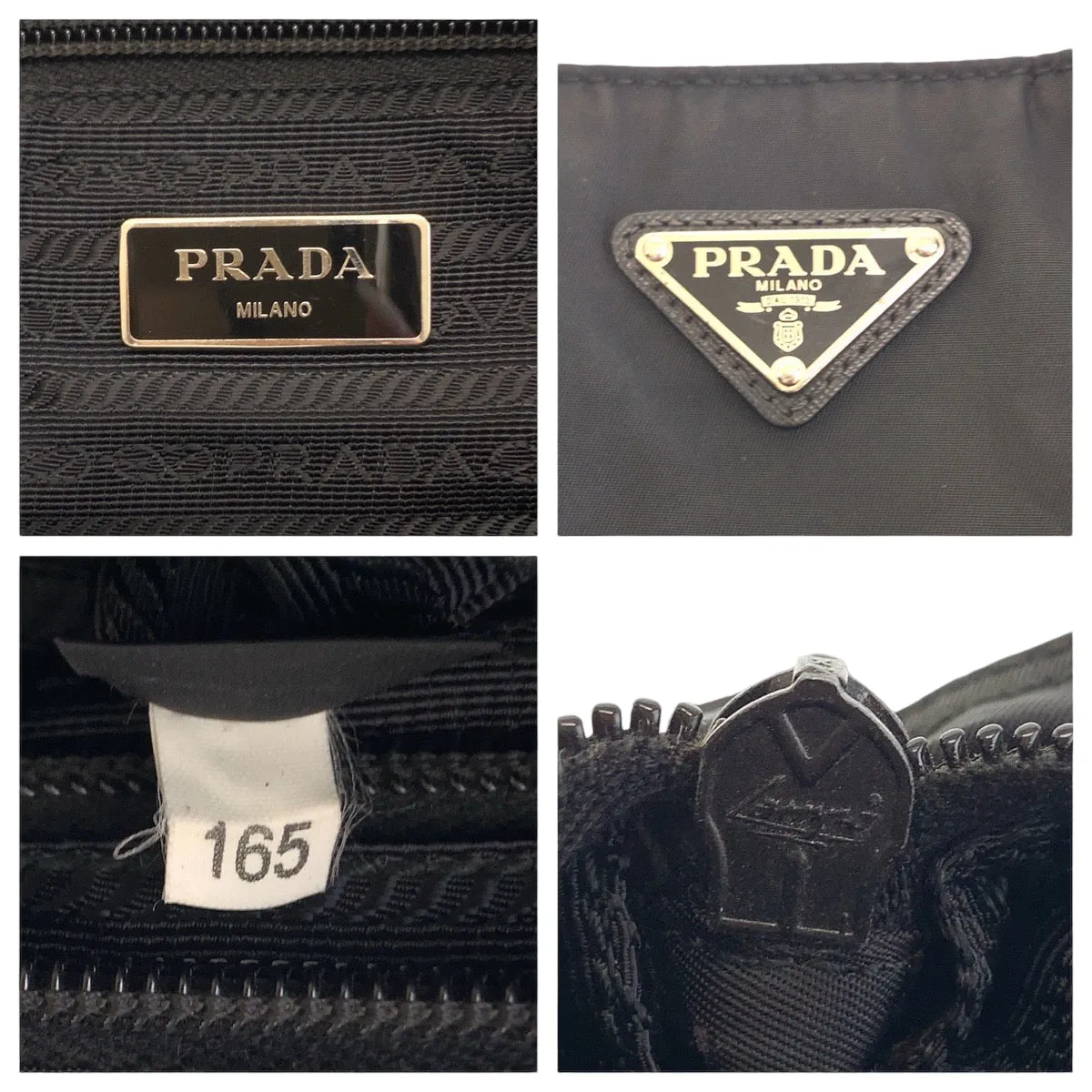 PRADA Shoulder Bag VA0340 Nylon Black SilverMetal Shoulder Bag Messenger bag Test Triangle With logo mens Used