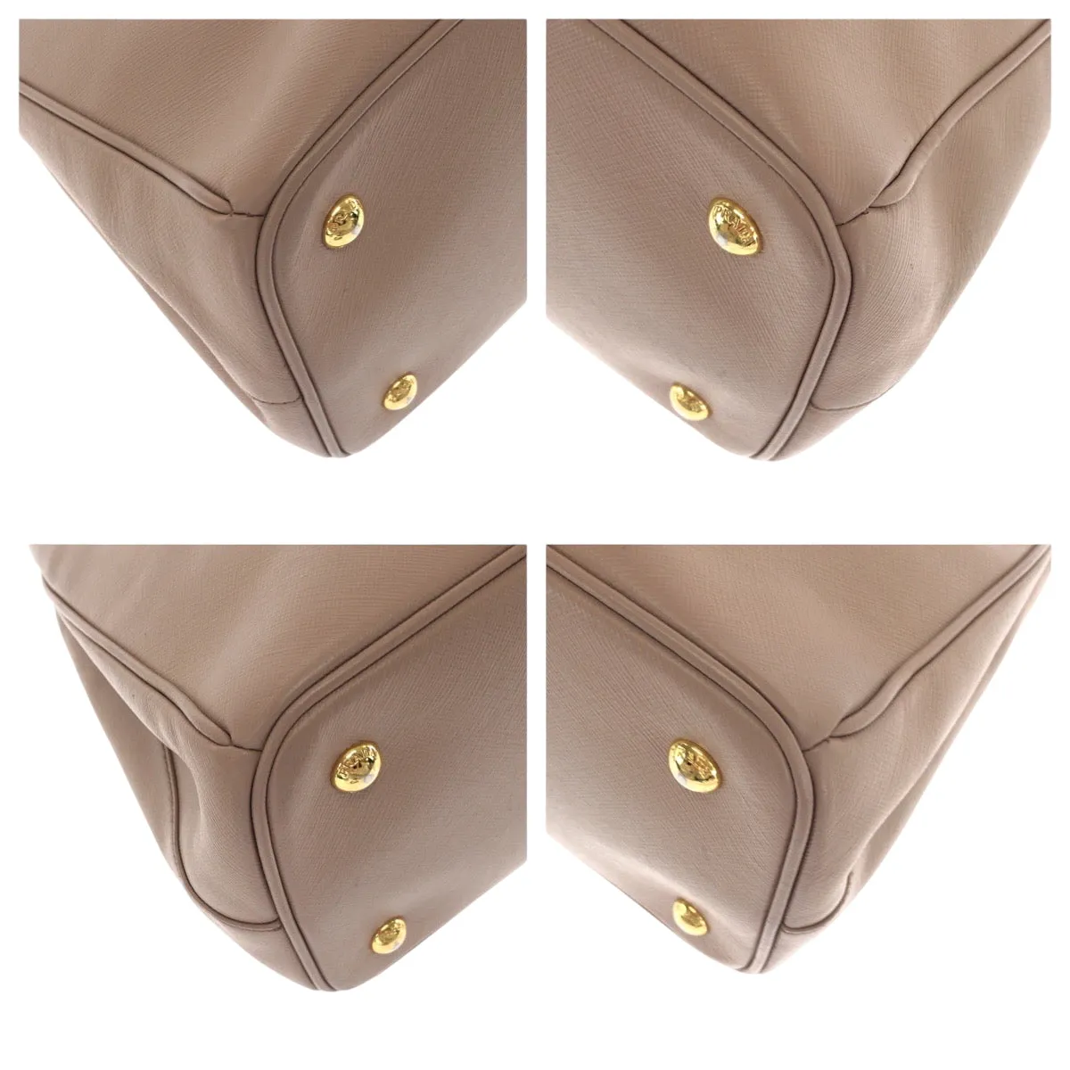 PRADA Tote Bag BN1874 leather Pink Gold Metal Tote Bag Shoulder Bag Handbag 2way Safiano Galilee Women Used