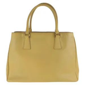 PRADA Tote Bag leather yellow Tote Bag Shoulder Bag Safiano Galleria TriangleWith logo Women Used