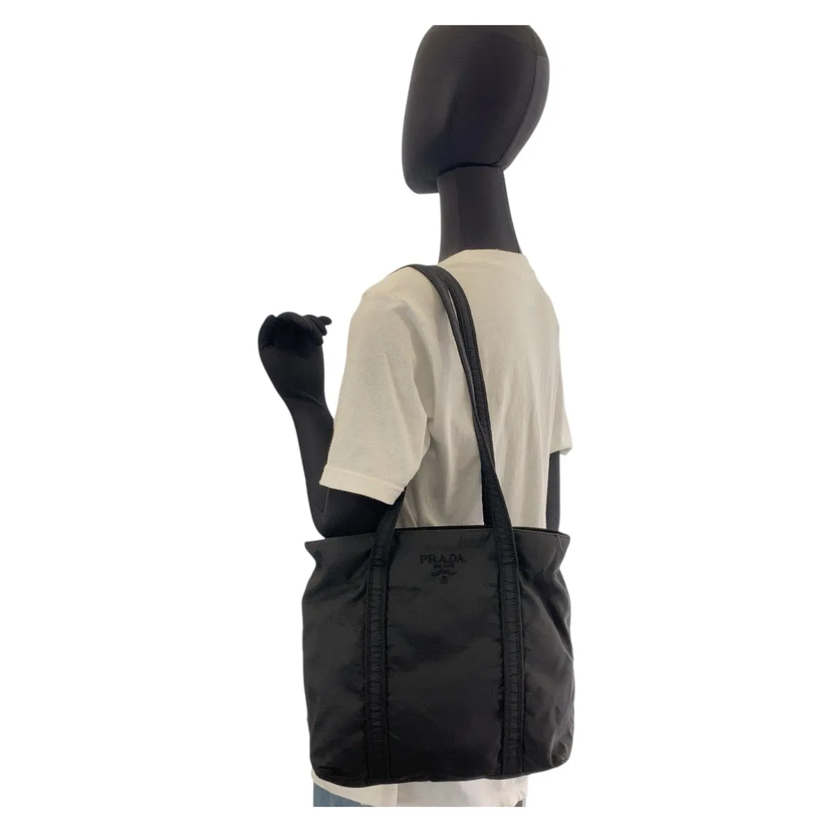 PRADA Tote Bag Nylon Black black Tote Bag Shoulder Bag Test Women Used