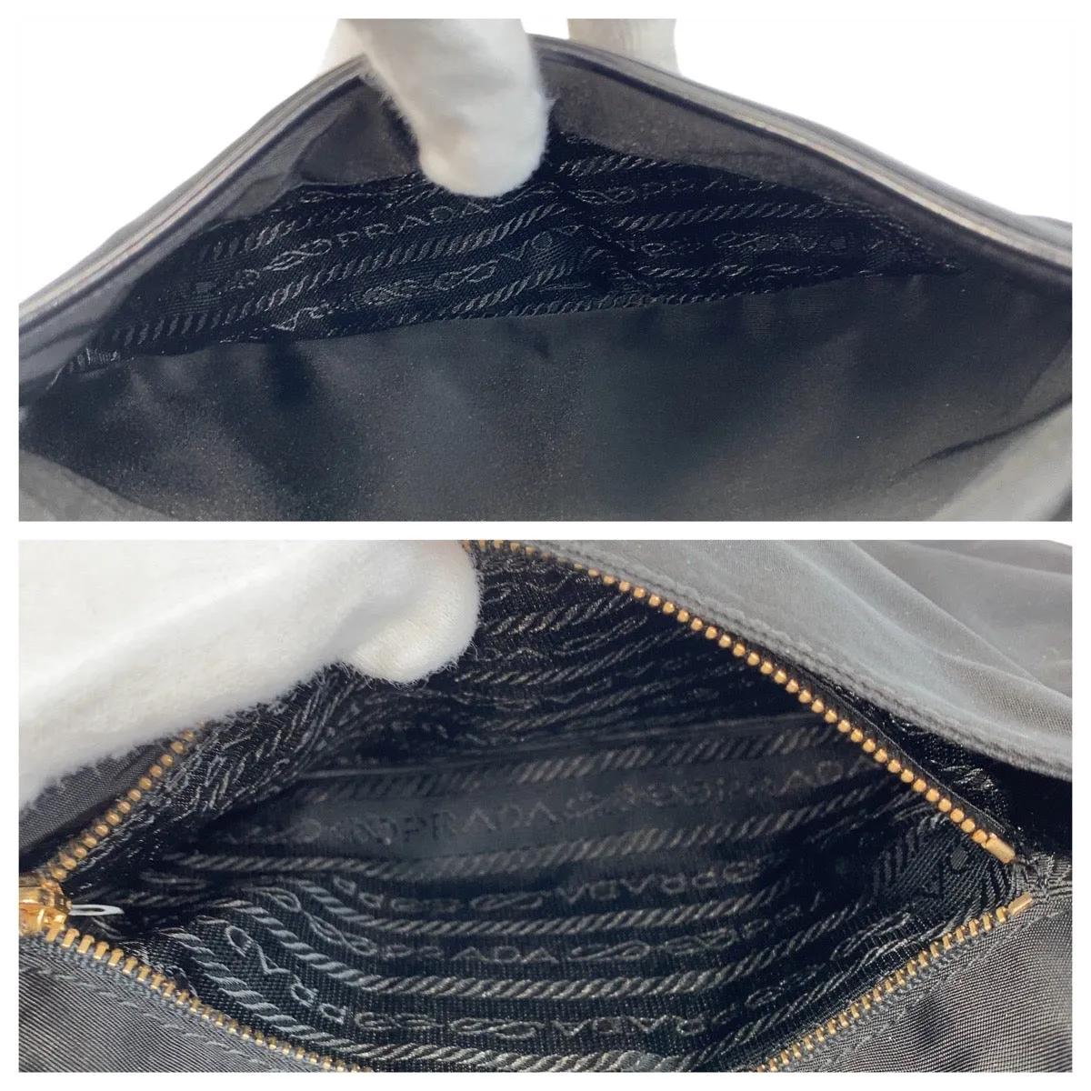 PRADA Tote Bag Nylon Black black Tote Bag Shoulder Bag Test Women Used