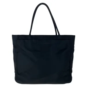 PRADA Tote Bag Nylon Black SilverMetal Tote Bag Shoulder Bag Test Triangle With logo Women Used