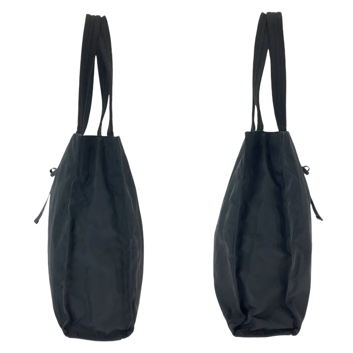 PRADA Tote Bag Nylon Black SilverMetal Tote Bag Shoulder Bag Test Women Used