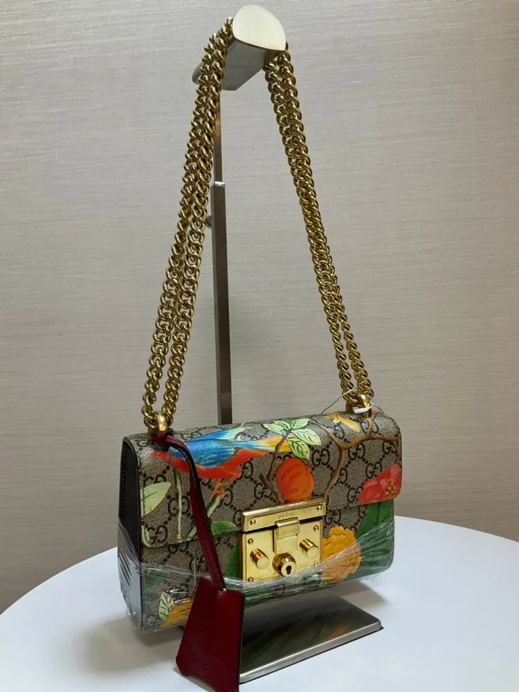 Pre-loved GUCCI Padlock Bag Padlock GG Supreme Multicolor Shoulder Bag