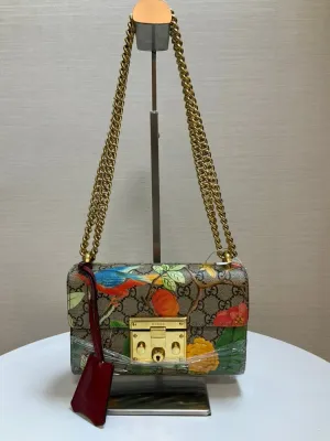 Pre-loved GUCCI Padlock Bag Padlock GG Supreme Multicolor Shoulder Bag