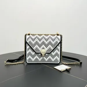 Preloved Bvlgari Serpenti Shoulder Bag White Leather Medium
