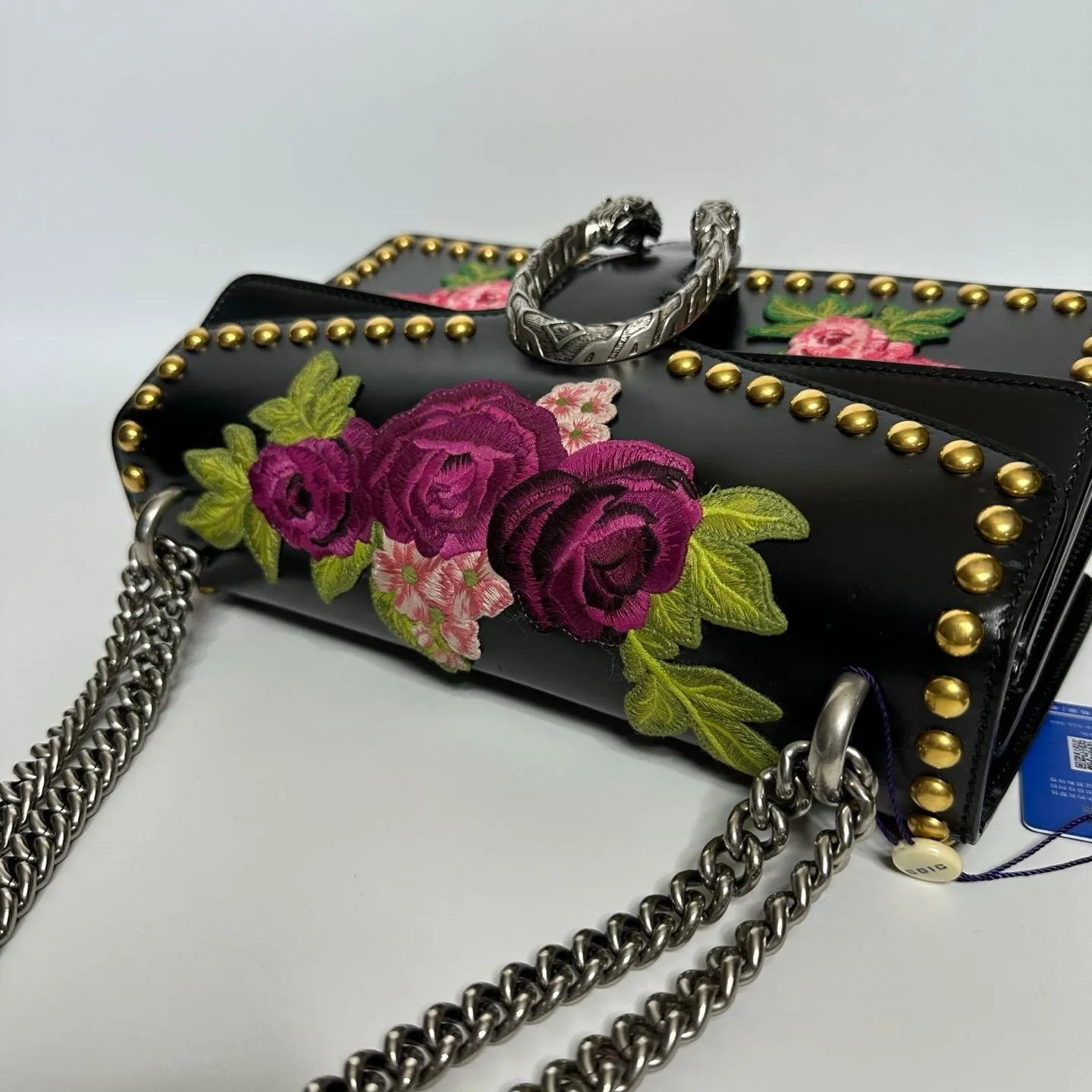 Preloved Gucci Dionysus Shoulder Bag Flower Embroidered Black - NG102614