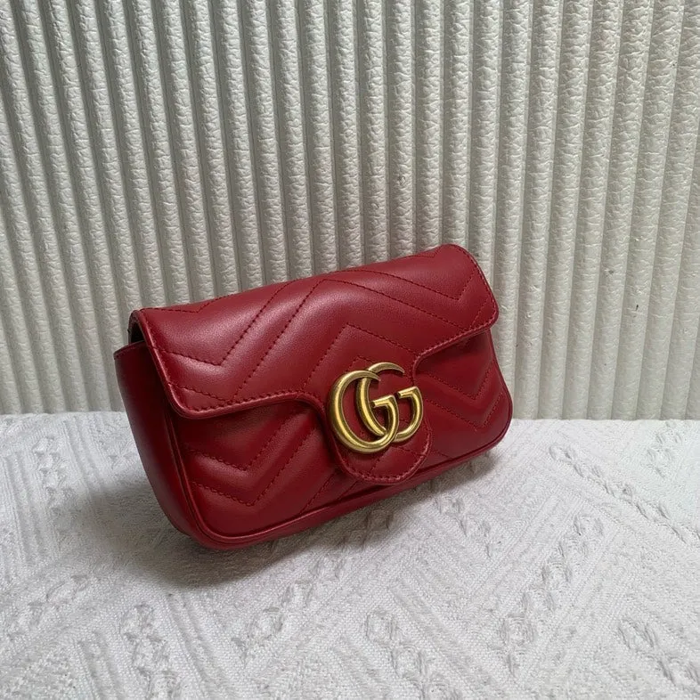 Preloved Gucci GG Marmont Red Mini Shoulder Bag Full Set
