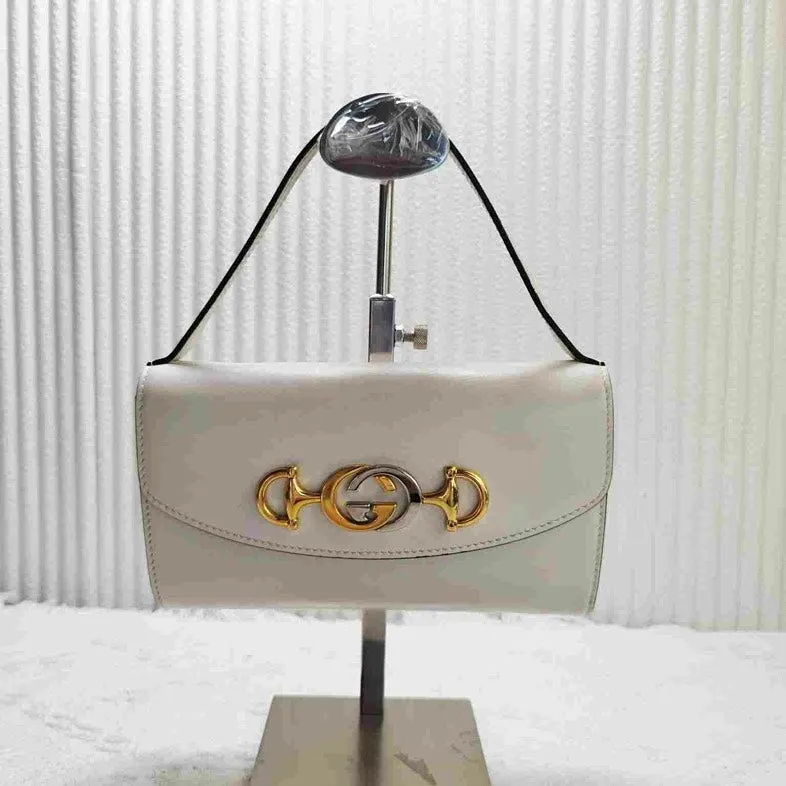 Preloved Gucci GG Marmont White Leather Shoulder Bag 12334302