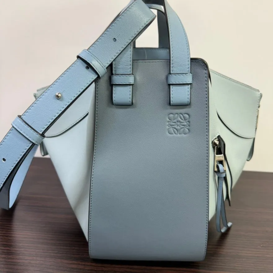 Preloved Loewe Hammock 2way Bag N420296 in Blue Leather Shoulder Bag
