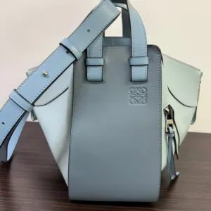 Preloved Loewe Hammock 2way Bag N420296 in Blue Leather Shoulder Bag