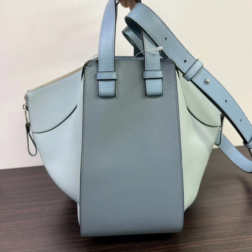 Preloved Loewe Hammock 2way Bag N420296 in Blue Leather Shoulder Bag