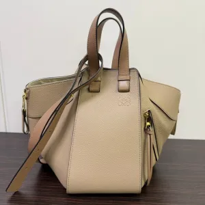 Preloved Loewe Hammock Leather 2way Bag LB109848 in Beige - Shoulder & Top Handle Bag