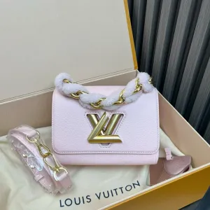 Preloved Louis Vuitton Twist Shoulder Bag Light Pink Leather