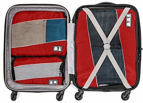 Premium 3pc Travel Orgenizer Packing Cube Set (Red)
