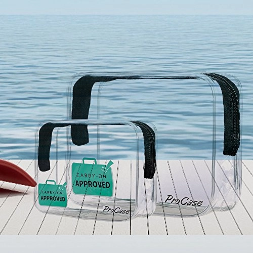 Procase Tsa Approved Clear Travel Toiletry Bag, Quart Size Zipper Organizer Airport Airline