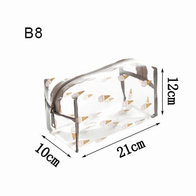 Pvc Cosmetic Storage Bags Women'S Portable Waterproof Clear Toiletry Pouch Travel Wash Makeup