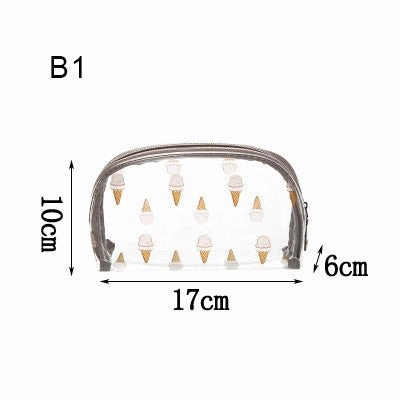 Pvc Cosmetic Storage Bags Women'S Portable Waterproof Clear Toiletry Pouch Travel Wash Makeup