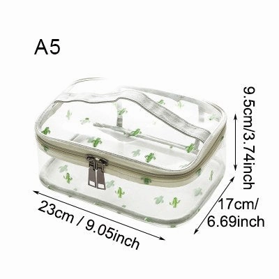 Pvc Cosmetic Storage Bags Women'S Portable Waterproof Clear Toiletry Pouch Travel Wash Makeup