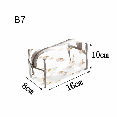 Pvc Cosmetic Storage Bags Women'S Portable Waterproof Clear Toiletry Pouch Travel Wash Makeup