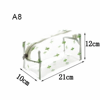 Pvc Cosmetic Storage Bags Women'S Portable Waterproof Clear Toiletry Pouch Travel Wash Makeup