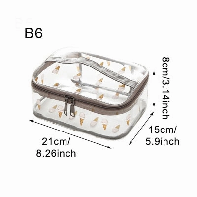 Pvc Cosmetic Storage Bags Women'S Portable Waterproof Clear Toiletry Pouch Travel Wash Makeup