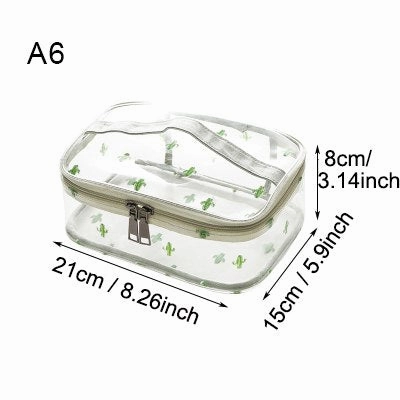 Pvc Cosmetic Storage Bags Women'S Portable Waterproof Clear Toiletry Pouch Travel Wash Makeup