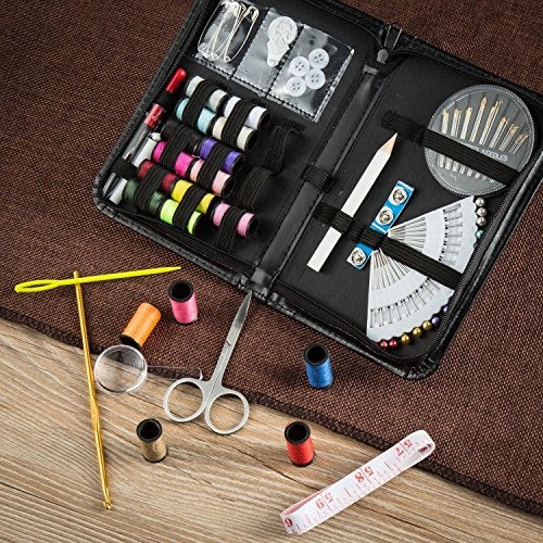 Qisiewell Sewing Kit Travel Emergency Mini Home Office Sewing Supplies Kit 90 Premium Portable