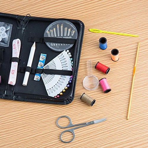 Qisiewell Sewing Kit Travel Emergency Mini Home Office Sewing Supplies Kit 90 Premium Portable