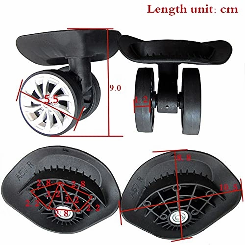 Replacement Luggage Wheels, 2 Pcs Durable Suitcase Wheels Swivel Luggage Mute Wheel with Screw for Repair Replacement