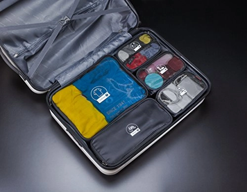 Rockland 6 Piece Smartpack Luggage Packing Cubes, Black