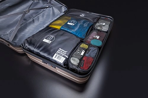 Rockland 6 Piece Smartpack Luggage Packing Cubes, Black