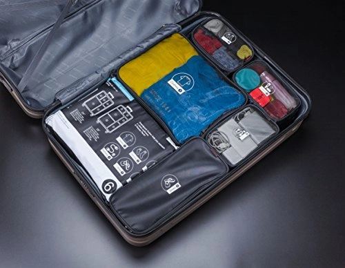 Rockland 6 Piece Smartpack Luggage Packing Cubes, Black