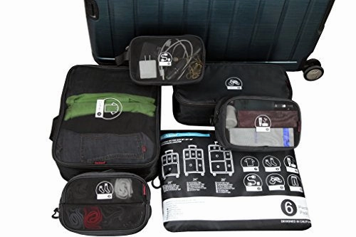 Rockland 6 Piece Smartpack Luggage Packing Cubes, Black