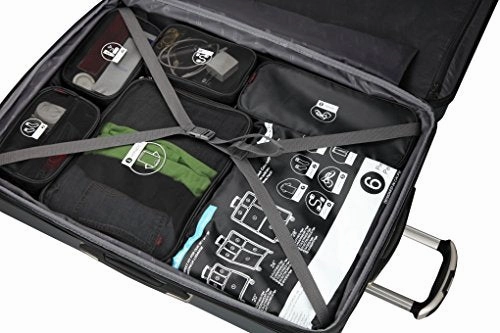 Rockland 6 Piece Smartpack Luggage Packing Cubes, Black