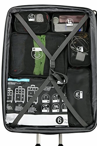 Rockland 6 Piece Smartpack Luggage Packing Cubes, Black