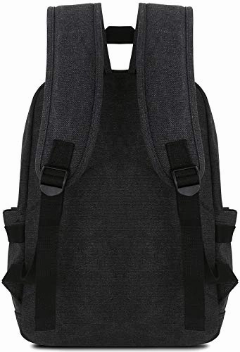 Roffatide Anime AttackonTitan Wings of Freedom Backpack for Men Printed Schoolbag Canvas Backpack Daypack with Headphone Hole Black