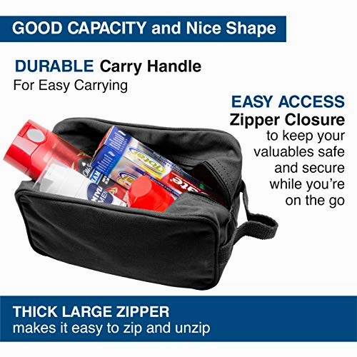Ruger Firearms Canvas Shower Kit Travel Toiletry Bag Case in Black & White