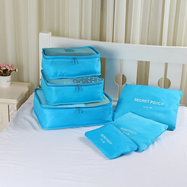 RUPUTIN 6PCS/Set Travel Mesh Bag Luggage Organizer Packing Cube Organizer For Clothing Socks