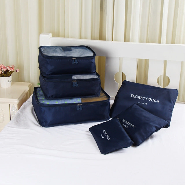 RUPUTIN 6PCS/Set Travel Mesh Bag Luggage Organizer Packing Cube Organizer For Clothing Socks