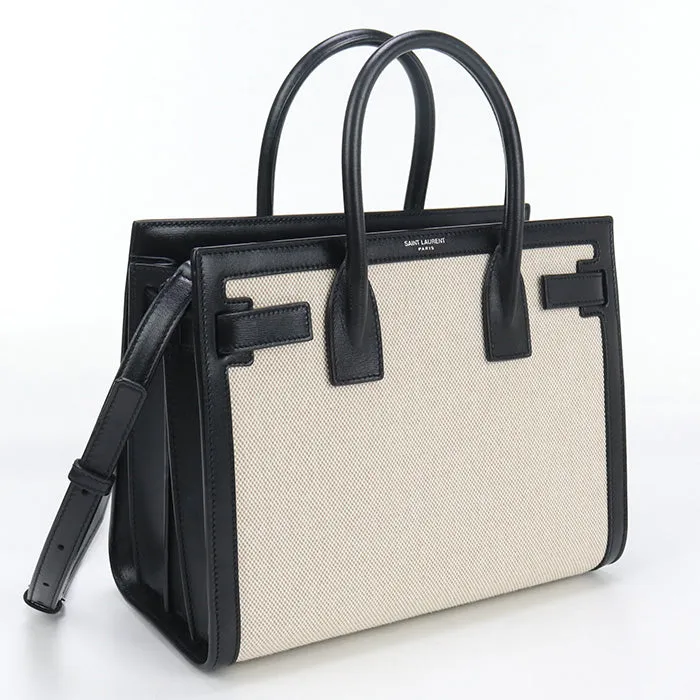 SAINT LAURENT 400631 Sac de Jules Baby Tote Bag Shoulder bag canvas White Women