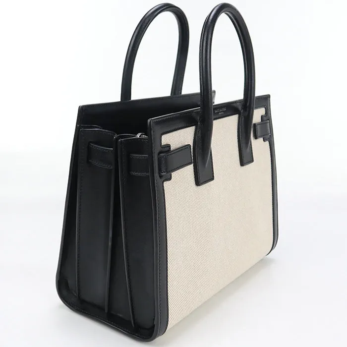 SAINT LAURENT 400631 Sac de Jules Baby Tote Bag Shoulder bag canvas White Women